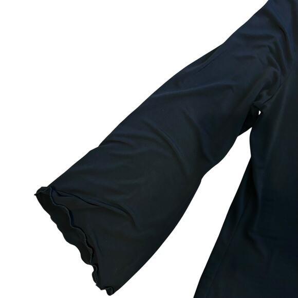 Jordan Taylor Beach VTG Women’s Black LG Stretchy Tunic Top Bell Sleeve USA Made - Picture 5 of 10